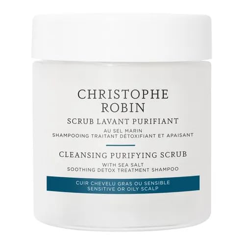 Christophe Robin Cleansing Purifying Scrub with Sea Salt for Oily and Itchy Scalp Detox 75ml (Low Dioxane) 2024 Edition