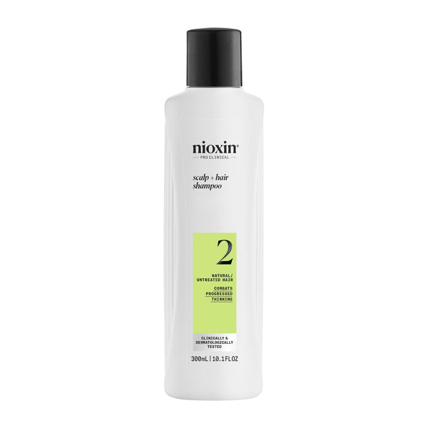 Nioxin Scalp + Hair Thickening System 2 Shampoo, For Natural Hair with Progressed Thinning, 10.1 fl oz (Packaging May Vary)