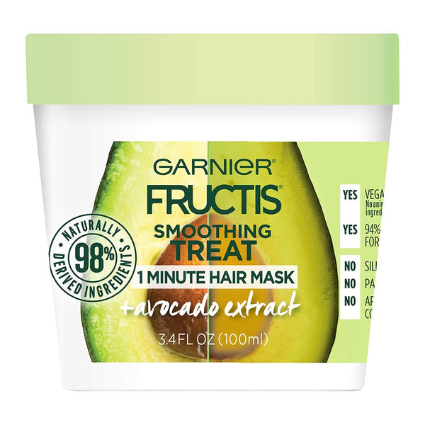 Garnier Fructis Smoothing 1 Minute Hair Mask, Avocado, 3.4 fl. oz. (Pack of 2)