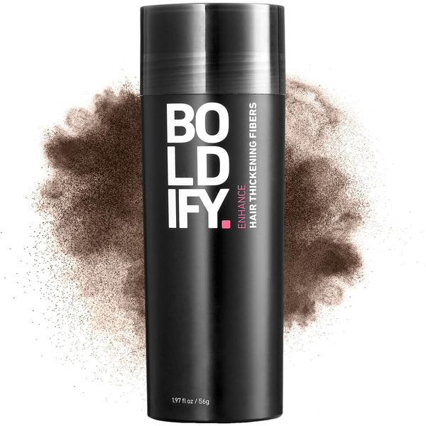 BOLDIFY Hair Fibers (56g) Fill In Fine and Thinning Hair for an Instantly Thicker & Fuller Look - Best Value & Superior Formula -14 Shades for Women & Men - MEDIUM BROWN